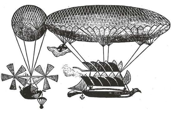 Применение парового двигателя в воздухоплавании в XIX столетии. Первый паровой аэростат